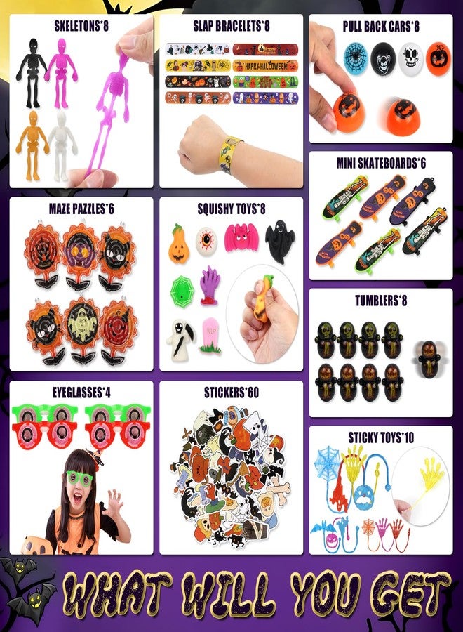 xFFFun 224 PCS Halloween Party Favors for Kids, Halloween Toys Bulk for Kids Goodie Bag Stuffers, School Classroom Prizes, Trick or Treat Toys, Carnival Treats Bag Fillers for Students Gifts - Image 4